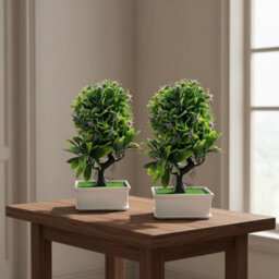 2Pcs Artificial Bonsai Tree Fake Plants  Japanese Bonsai Decoration Artificial Plant Potted Faux Pine Plants For Indoor Decorative - thumbnail 7