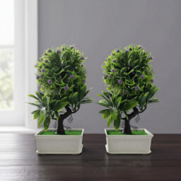 2Pcs Artificial Bonsai Tree Fake Plants  Japanese Bonsai Decoration Artificial Plant Potted Faux Pine Plants For Indoor Decorative - thumbnail 2