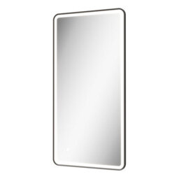 Affine Large Rectangular Led Mirror Touch Bathroom Demister Mains Matt Black 1200X600mm - thumbnail 3