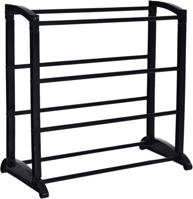 Cuqoo 4 Tier Metal Shoe Rack Expandable Heavy Duty 15 Pair Shoe Storage Stand For Hallway Or Bedroom Easy No Tools Assembly Black - image 1