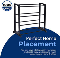 Cuqoo 4 Tier Metal Shoe Rack Expandable Heavy Duty 15 Pair Shoe Storage Stand For Hallway Or Bedroom Easy No Tools Assembly Black - thumbnail 4