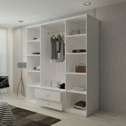 M N Furniture Ltd Wardrobe With Led Light Modern 4 Door Hinged Wardrobe Mirror And Drawers - Bedroom Cabinet (White,171Cm) - thumbnail 4