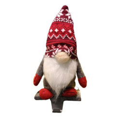 Samuel Alexander 30Cm Plush Gnome Gonk Christmas Stocking Holder Decoration With Grey Body - thumbnail 4