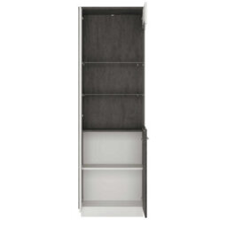 Wyld Haus Nantes Grey And White Tall Glazed Display Cabinet Right-Hand With Led Lighting - thumbnail 3