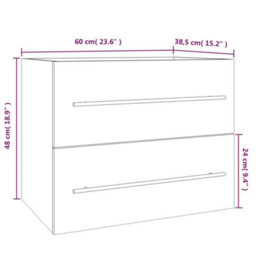 Berkfield Sink Cabinet Smoked Oak 60X38.5X48 Cm Engineered Wood - thumbnail 9