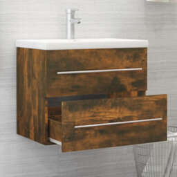 Berkfield Sink Cabinet Smoked Oak 60X38.5X48 Cm Engineered Wood - thumbnail 6