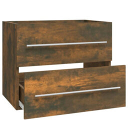 Berkfield Sink Cabinet Smoked Oak 60X38.5X48 Cm Engineered Wood - thumbnail 5