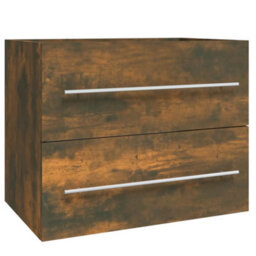 Berkfield Sink Cabinet Smoked Oak 60X38.5X48 Cm Engineered Wood - thumbnail 2