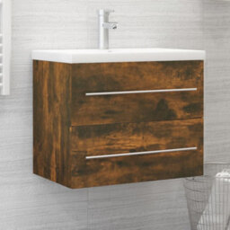 Berkfield Sink Cabinet Smoked Oak 60X38.5X48 Cm Engineered Wood - thumbnail 1