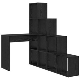 Berkfield Corner Desk Black Oak 101.5 X 149.5 X 149.5 Cm Engineered Wood - thumbnail 2