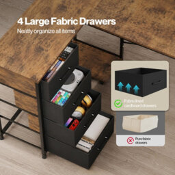 Levede L-Shaped Office Desk Corner Computer Table With Storage Usb Power - thumbnail 8