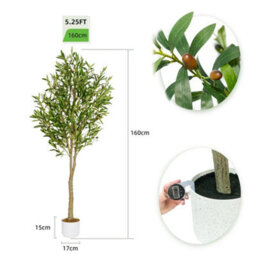 Artificial Olive Tree W/plastic Planter And Artificial Moss For House Office 160 Cm - thumbnail 2