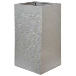 Wyld And Coco Tall Square Fibre Clay Planter 40 X 40 X 77 Cm Uv-Resistant Light Grey - thumbnail 3