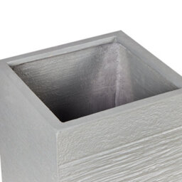Wyld And Coco Tall Square Fibre Clay Planter 40 X 40 X 77 Cm Uv-Resistant Light Grey - thumbnail 5