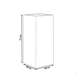 Wyld And Coco Tall Square Fibre Clay Planter 40 X 40 X 77 Cm Uv-Resistant Light Grey - thumbnail 4