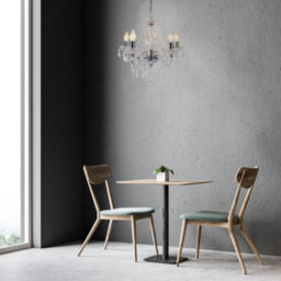 First Choice Lighting Clear And Chrome Marie Therese 5 Light Ceiling Pendant Chandelier - thumbnail 4