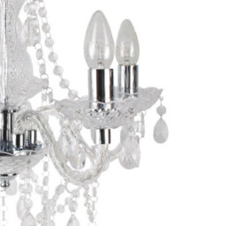 First Choice Lighting Clear And Chrome Marie Therese 5 Light Ceiling Pendant Chandelier - thumbnail 6