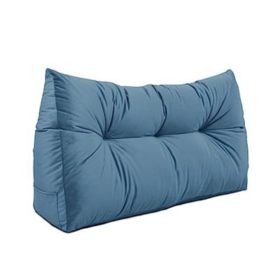 Lancashire Textiles Faux Suede Triangular Wedge King Bed Headboard Cushion For Ultimate Comfort In Light Blue 20 X 50 X 150Cm - image 1