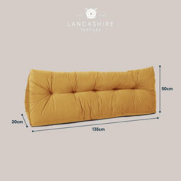 Lancashire Textiles Faux Suede Triangular Wedge King Bed Headboard Cushion For Ultimate Comfort In Light Blue 20 X 50 X 150Cm - thumbnail 2