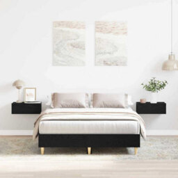 Berkfield Bed Frame 140X190 Cm Black Oak Engineered Wood - thumbnail 1