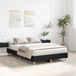 Berkfield Bed Frame 140X190 Cm Black Oak Engineered Wood - thumbnail 4