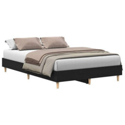 Berkfield Bed Frame 140X190 Cm Black Oak Engineered Wood - thumbnail 3