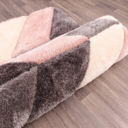 Blush Shaggy Modern Sparkle Geometric Easy To Clean Rug For Dining Room Bed Room And Living Room-160Cm X 225Cm - thumbnail 6