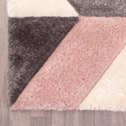 Blush Shaggy Modern Sparkle Geometric Easy To Clean Rug For Dining Room Bed Room And Living Room-160Cm X 225Cm - thumbnail 4