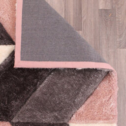Blush Shaggy Modern Sparkle Geometric Easy To Clean Rug For Dining Room Bed Room And Living Room-160Cm X 225Cm - thumbnail 5