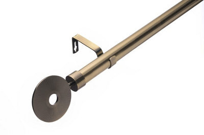 Lister Cartwright 28mm Antique Brass Extendable Metal Curtain Pole Set With Horologue Finial(120 - 210 Cm) - image 1