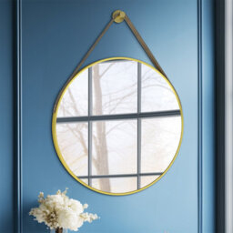Artloge 700mm Round Wall Mirror Bathroom Bedroom Makeup Dressing Circle Mirror Classic, Gold