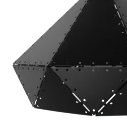 Beliani Pendant Lamp - Geometric Black Metal Frame With Oak Wood Accent - 26Cm Diameter, 112Cm Drop - thumbnail 4