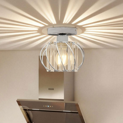 Emitto Crystal Ceiling Light Semi Flush Mount Chandelier Modern Hallway - image 1