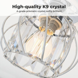 Emitto Crystal Ceiling Light Semi Flush Mount Chandelier Modern Hallway - thumbnail 5