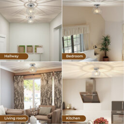 Emitto Crystal Ceiling Light Semi Flush Mount Chandelier Modern Hallway - thumbnail 8