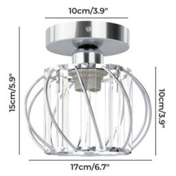 Emitto Crystal Ceiling Light Semi Flush Mount Chandelier Modern Hallway - thumbnail 4