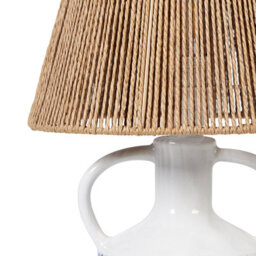 Beliani Table Lamp, White Ceramic Base With Beige Paper-Rope Shade, 24Cm X 51Cm - thumbnail 4