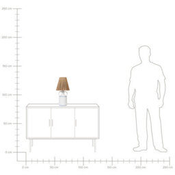 Beliani Table Lamp, White Ceramic Base With Beige Paper-Rope Shade, 24Cm X 51Cm - thumbnail 7
