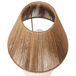 Beliani Table Lamp, White Ceramic Base With Beige Paper-Rope Shade, 24Cm X 51Cm - thumbnail 3