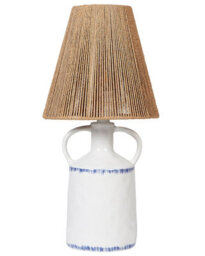 Beliani Table Lamp, White Ceramic Base With Beige Paper-Rope Shade, 24Cm X 51Cm - thumbnail 2