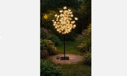 Spot On Dealz 4Ft Solar Cream Blossom Tree  100 Led Warm White Lights Garden Outdoor Decor - thumbnail 1