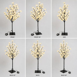 Spot On Dealz 4Ft Solar Cream Blossom Tree  100 Led Warm White Lights Garden Outdoor Decor - thumbnail 7