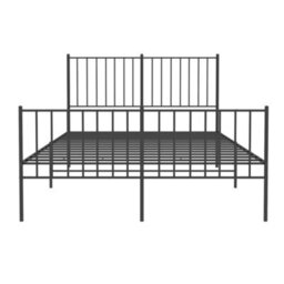 Berkfield Metal Bed Frame With Headboard And Footboard Black 120X190 Cm - thumbnail 5