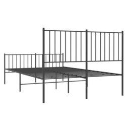 Berkfield Metal Bed Frame With Headboard And Footboard Black 120X190 Cm - thumbnail 7