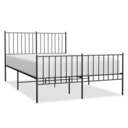 Berkfield Metal Bed Frame With Headboard And Footboard Black 120X190 Cm - thumbnail 2