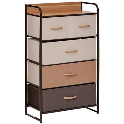 Chest Of Drawers 5 Drawer Fabric Storage Unit Steel Frame - image 1