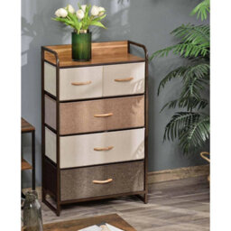 Chest Of Drawers 5 Drawer Fabric Storage Unit Steel Frame - thumbnail 3
