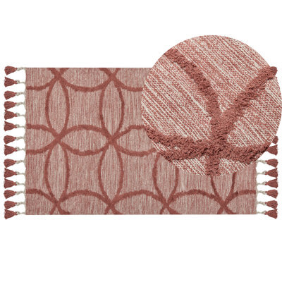 Beliani Rug Kirsehir Red 80 X 150 Cm Cotton - image 1