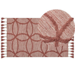 Beliani Rug Kirsehir Red 80 X 150 Cm Cotton - thumbnail 1