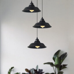 Black Gold Metal Ceiling Light Shade 22Cm Easy Fit Pendant Lamp For Bedroom, Hallway & Cafe Pack Of 2 - thumbnail 6